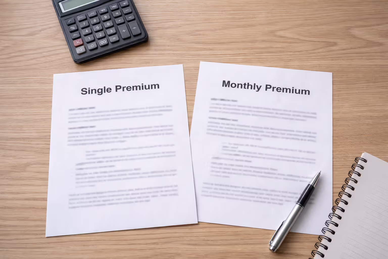 Comparison of single premium and monthly premium loan insurance documents
