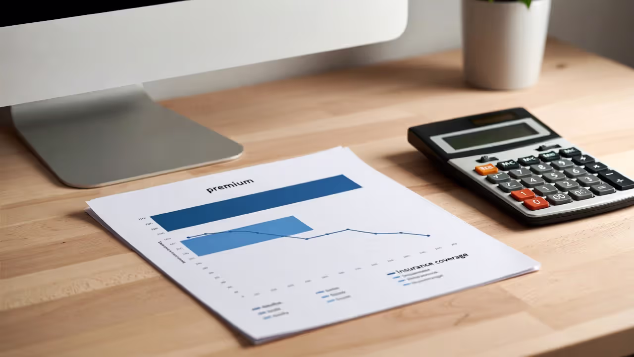 Fixed premium line and declining coverage line on printed insurance chart