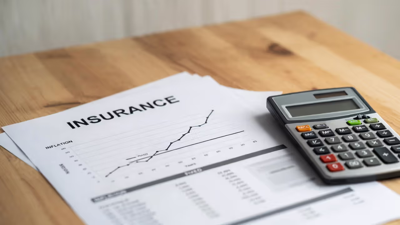Printed chart comparing inflation impact and fixed premium refund amount