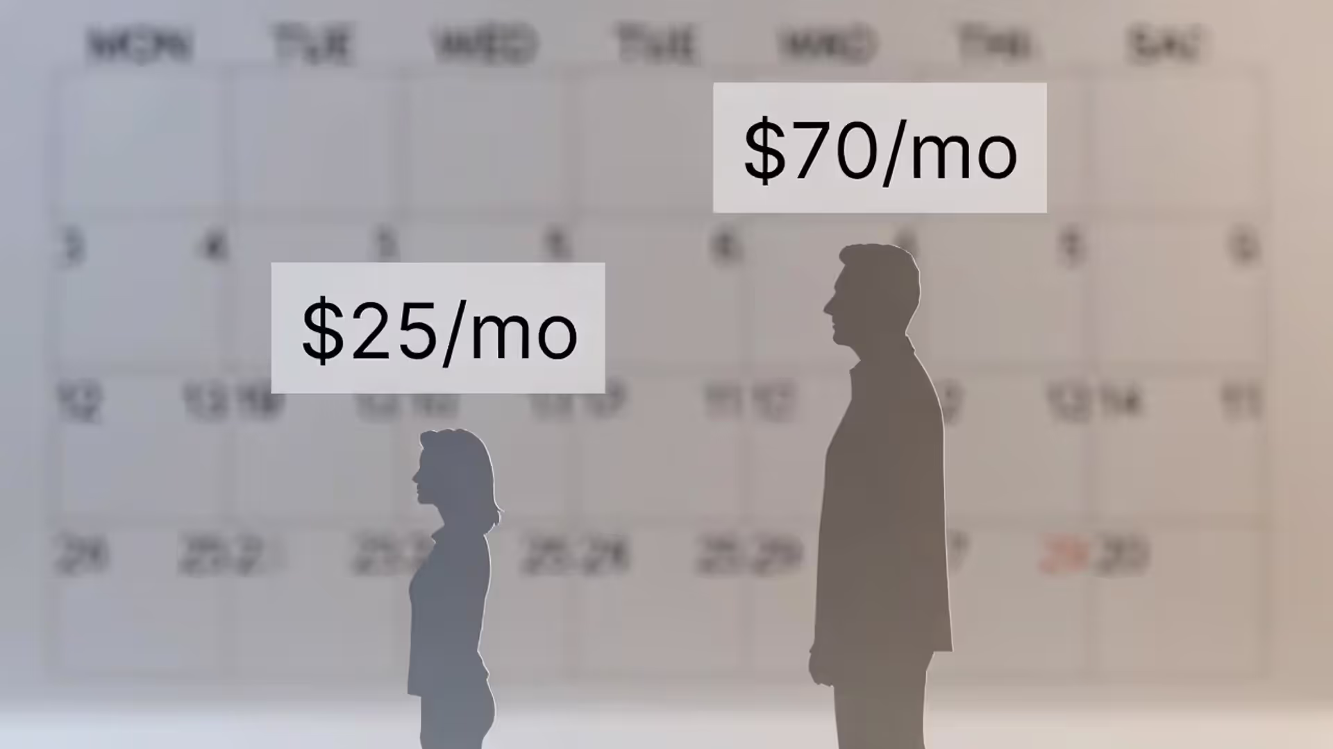 Illustration showing how life insurance premiums rise from age 30 to 45.