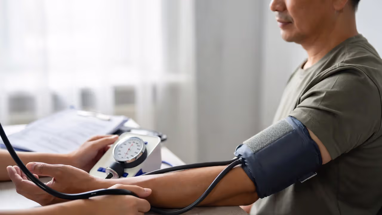 Blood pressure test during a life insurance medical exam